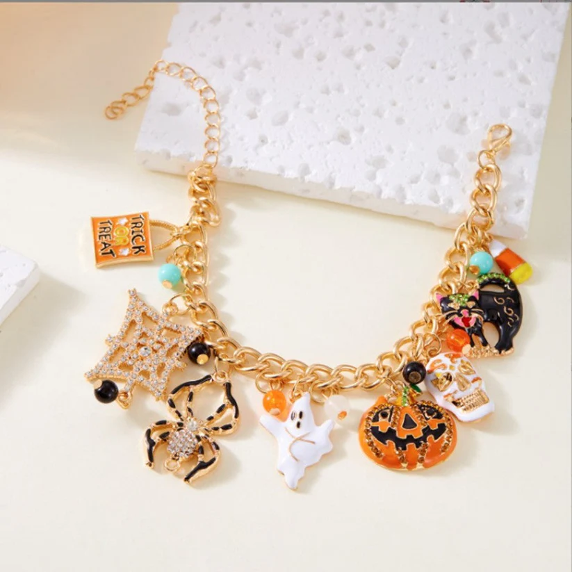 Halloween Charm Bracelet with Festive Spooky Charms (4)