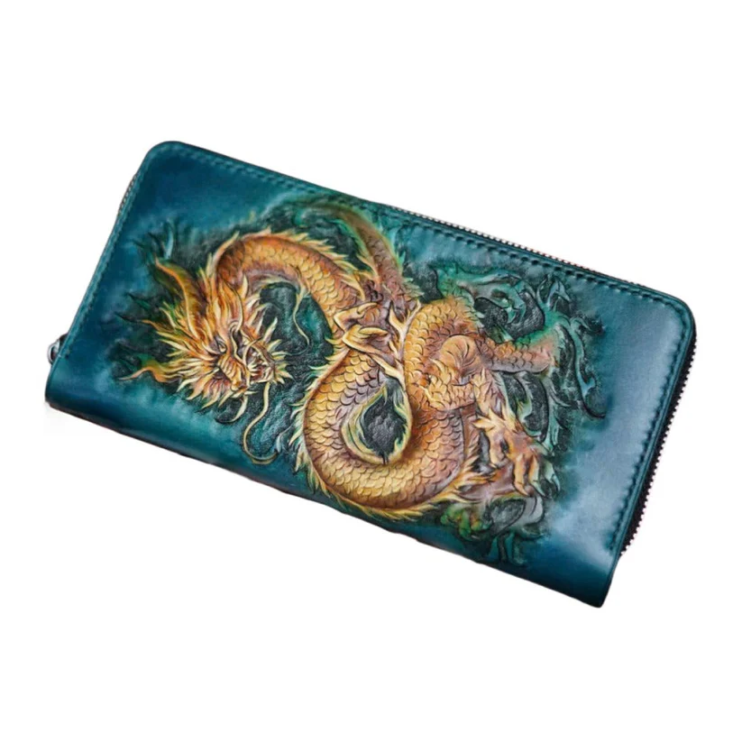 Handcrafted Leather Wallet with Dragon Embossing (4)